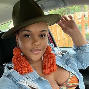 Orange Burnt Tassel Earrings